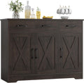 Modern farmhouse sideboard barn door buffet storage cabinet with drawers and shelves wourant