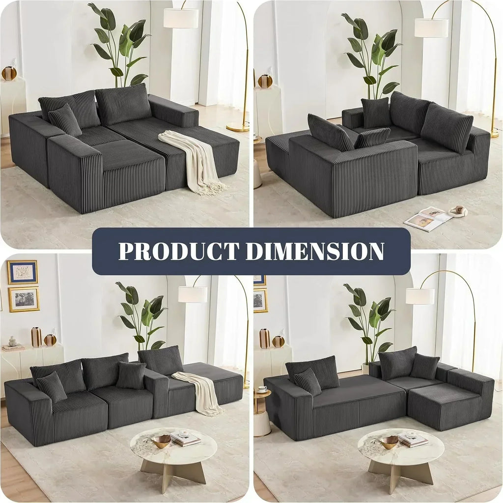 108-inch modular sofa cloud modular sofa with deep seat and reclining chair upholstered sofa wourant