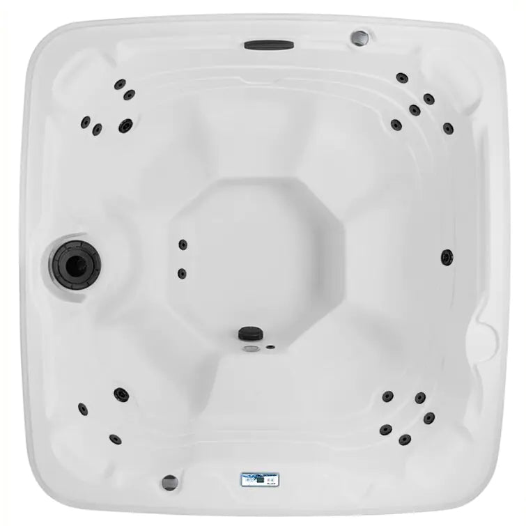 Lifesmart Spas 110 Volt 7 Person 22 Jet Square Plug And Play Hot Tub with Ozonator in Espresso wourant