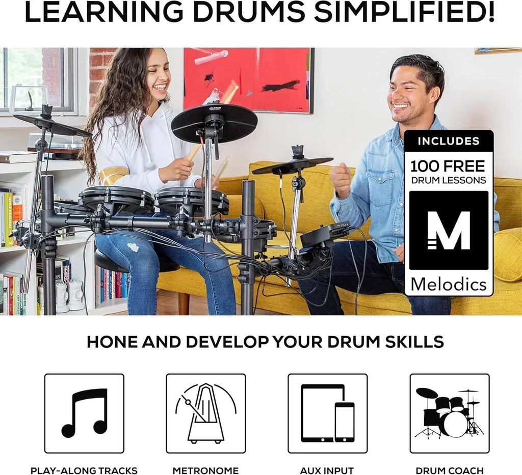 Alesis Turbo Mesh Kit - Electric Drum Set with Over 100 Sounds Mesh Drum Pad wourant