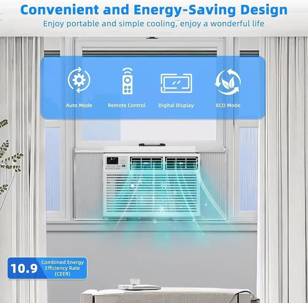 Antarctic Star 12,000 BTU U-Shaped Window Air Conditioner Unit Cools up to 550 Sq.Ft. with 6 Modes wourant