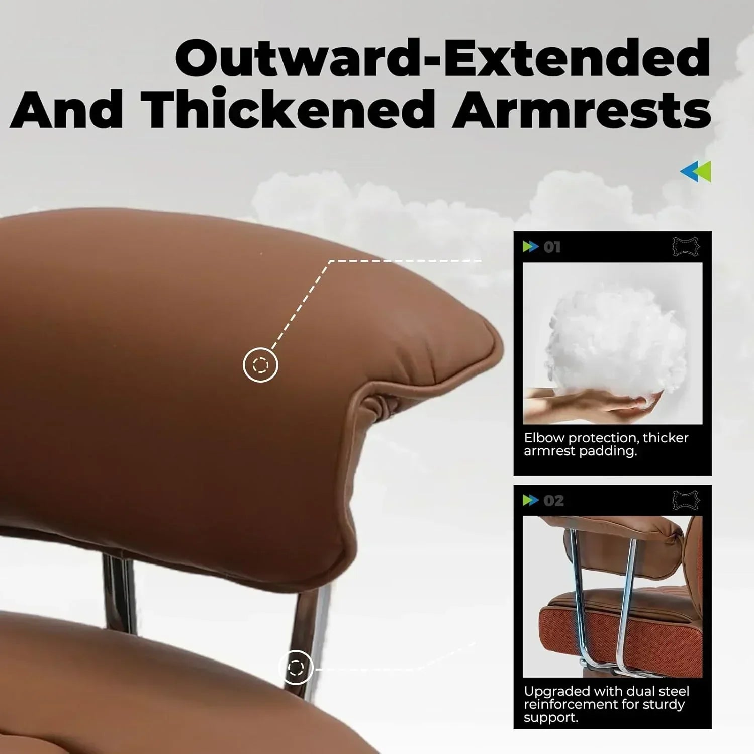 Large high back office chair high back leather gaming chair with footrest wourant