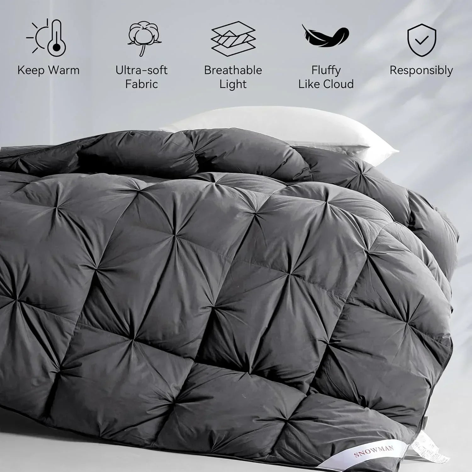 Premium Down Comforter 3D Baffle Box Design wourant