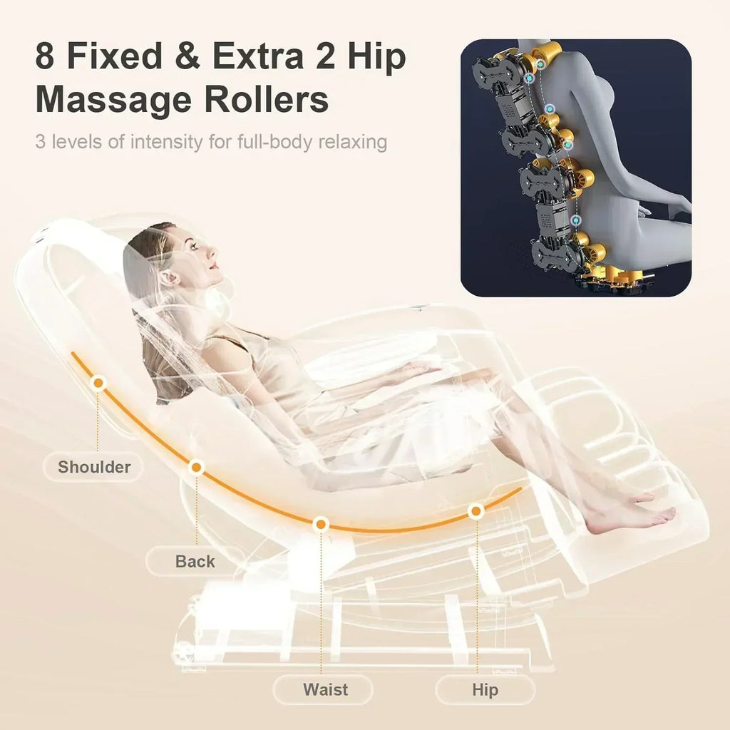 2025 Massage Chair Full Body Zero Gravity Massage Chair with 10 Fix Rollers Heating wourant