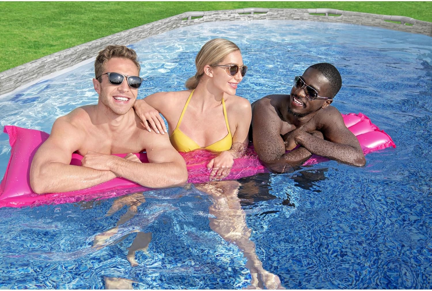Power Steel Swim Vista Series II 14' x 8' 2" x 39.5" Above Ground Outdoor Swimming Pool Set wourant