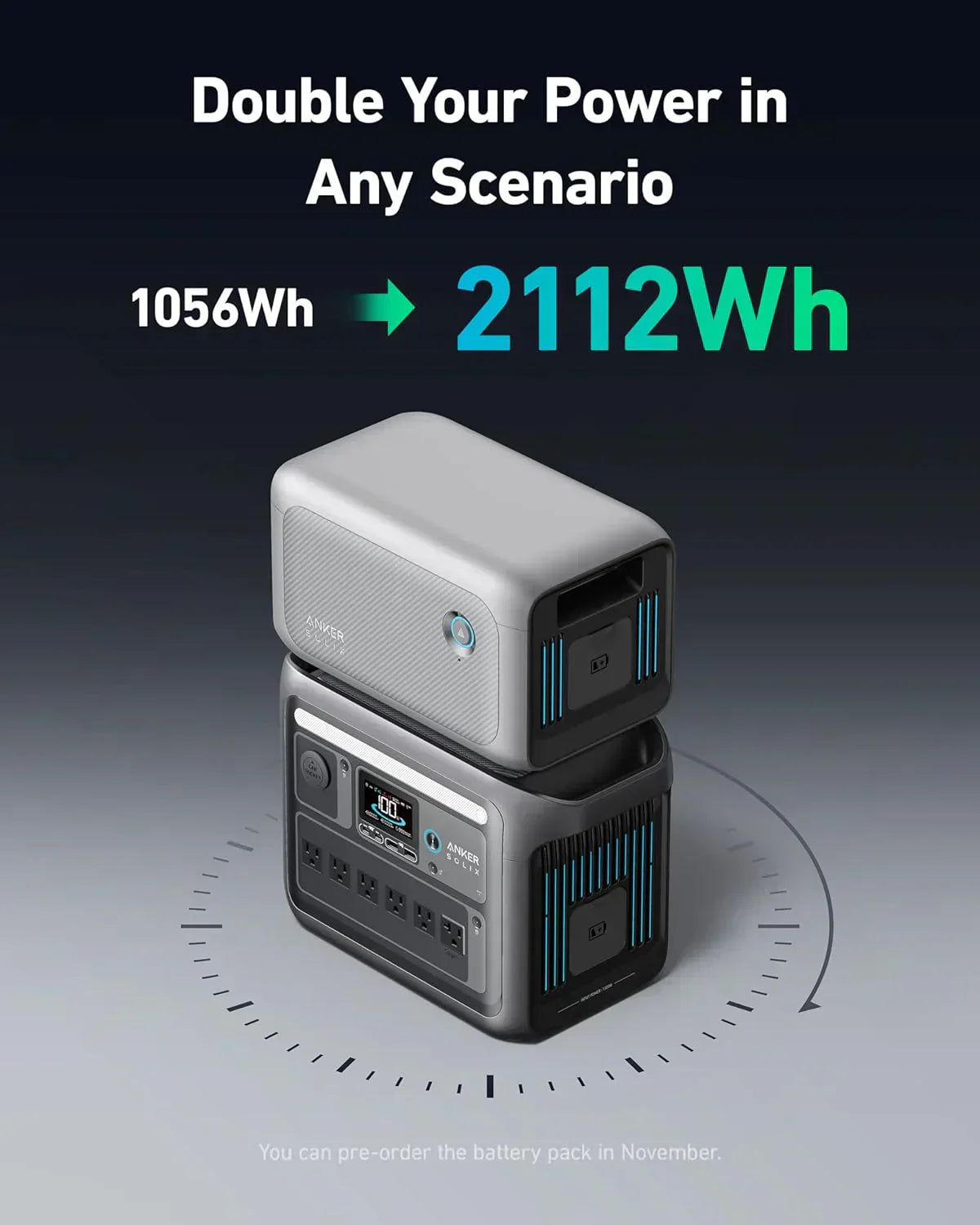 Portable Power Station 1800W (2400W Peak) Solar Generator 58 Minutes to Fully Charge wourant