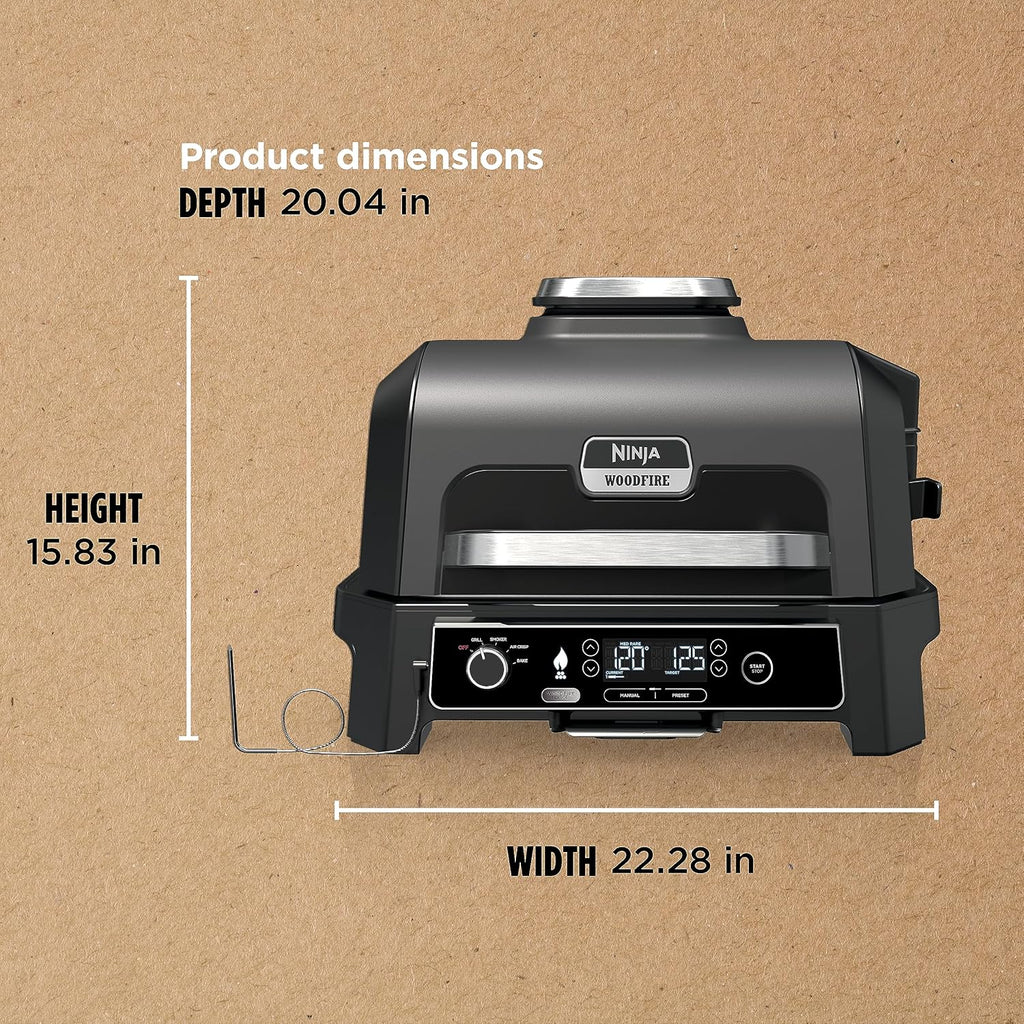 Ninja Woodfire Pro XL Outdoor Grill Smoker Thermometer 4-in-1 Master Grill BBQ Smoker Outdoor Air Fryer wourant