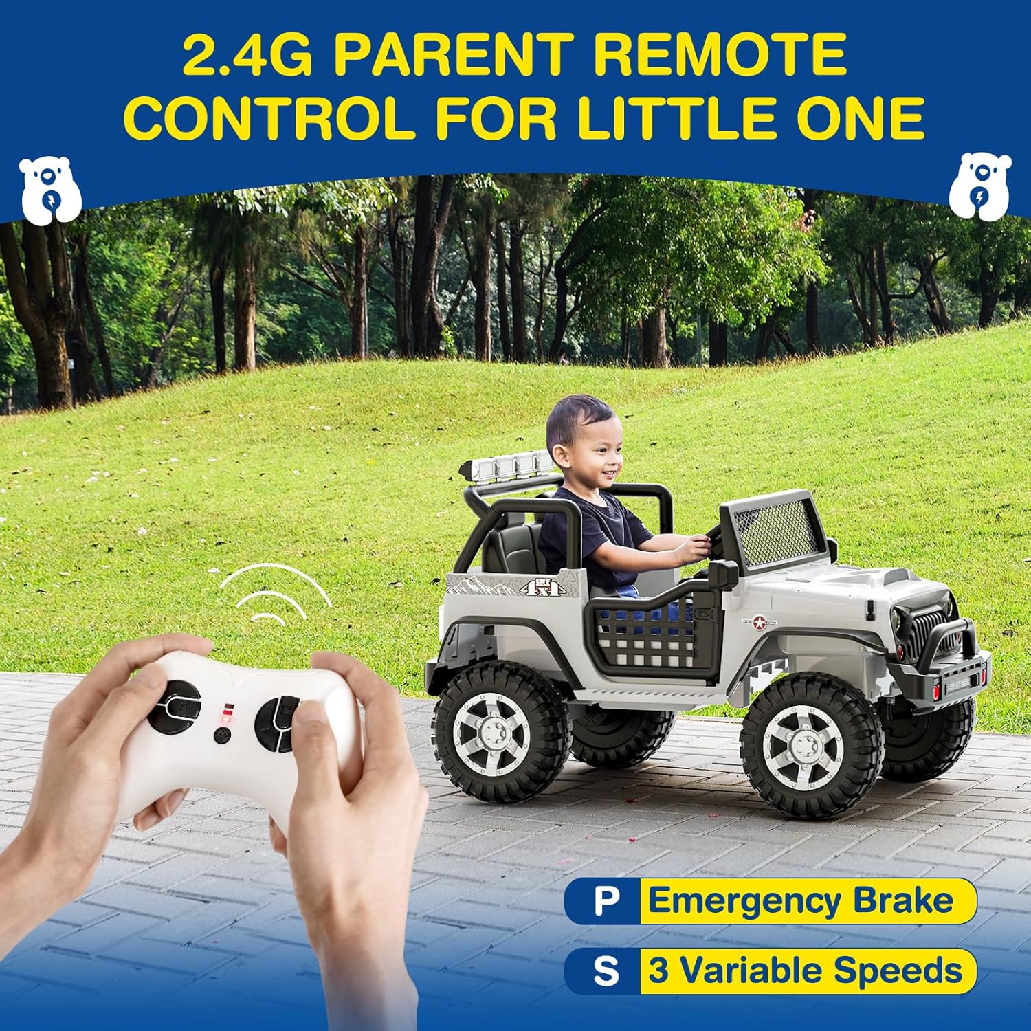 L8 Ride On Car 2 Seater 12V Kids Electric Car Remote Control 4-Wheel Suspension Bluetooth Speaker wourant