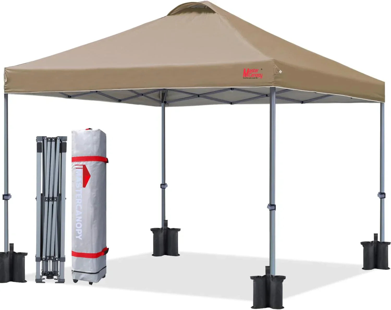 Durable Pop-up Canopy Tent with Roller Bag (10x10 Black) wourant