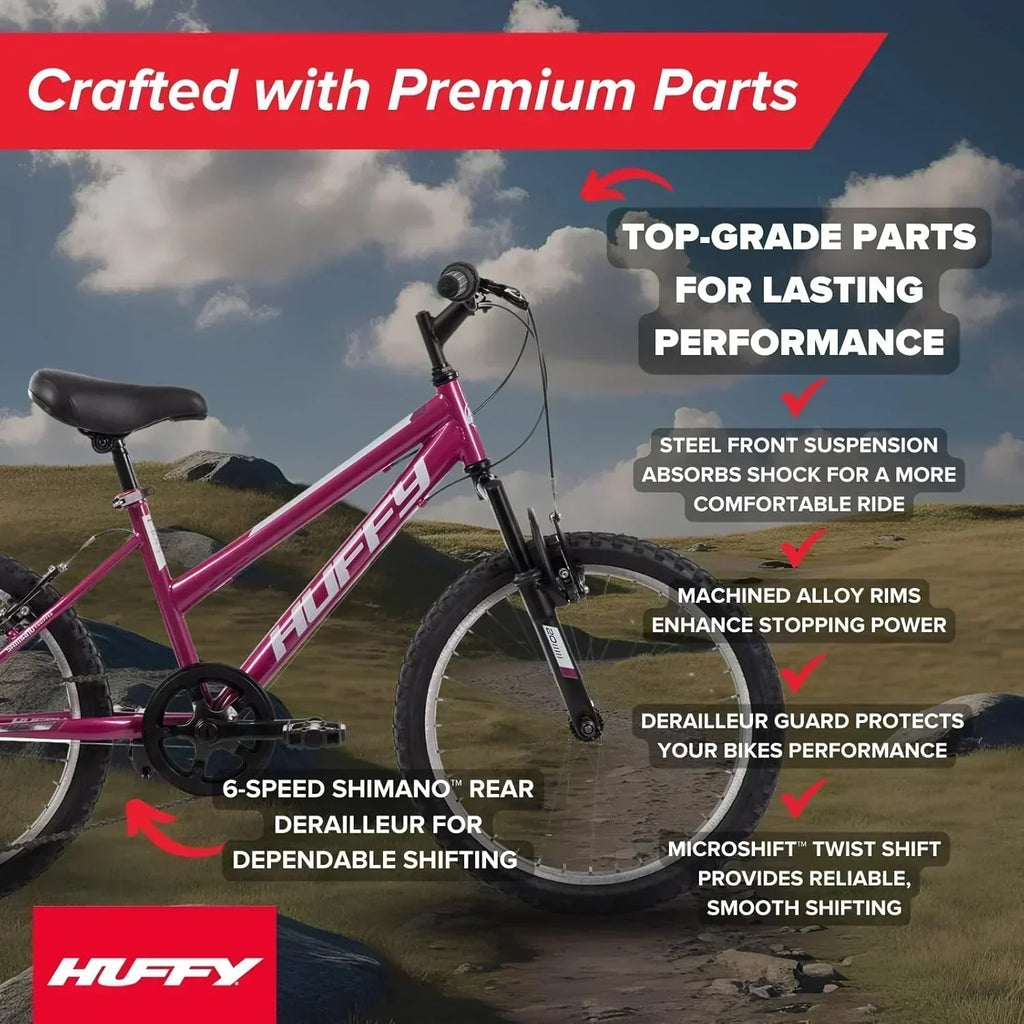 Huffy Stone Mountain Hardtail Mountain Bike for Boys/Girls/Men/Women 20"/24"/26" Sizes wourant