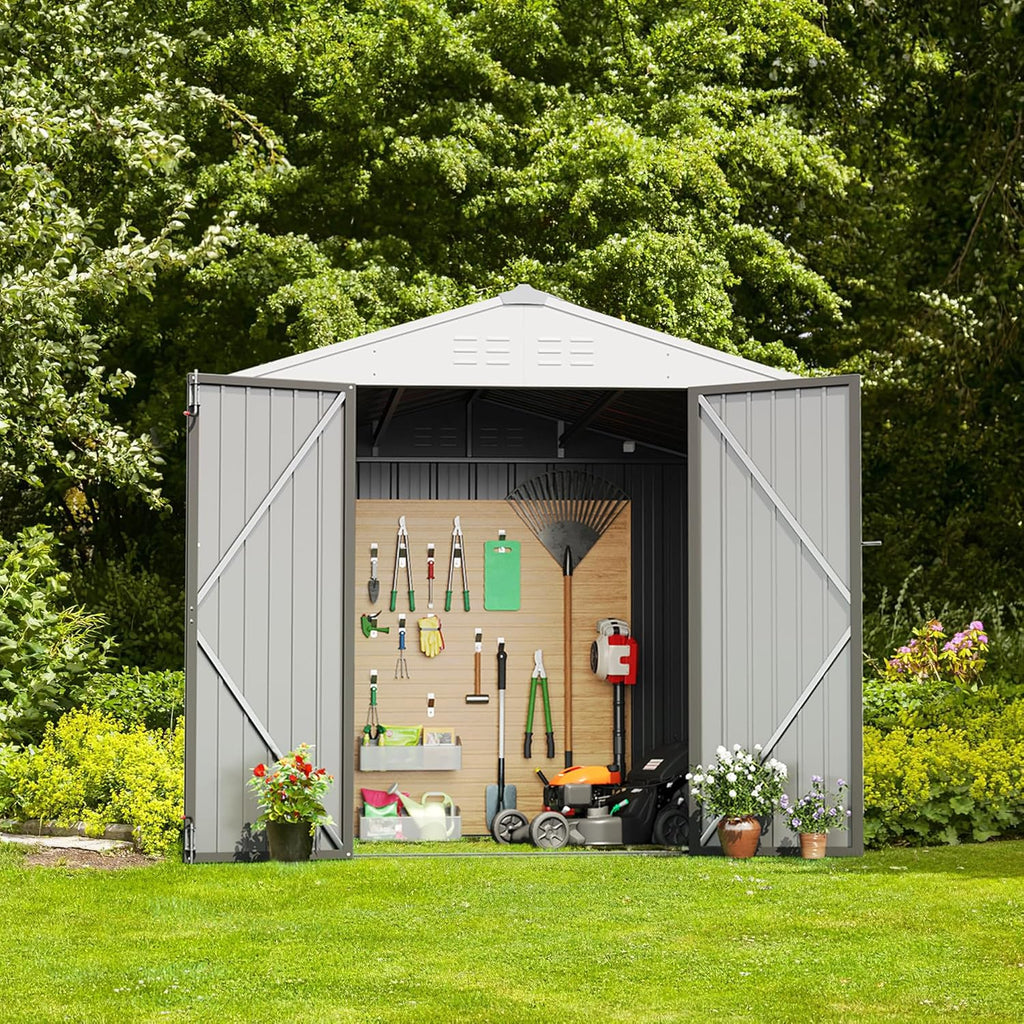Devoko Outdoor Storage Shed Lockable Metal Garden Shed Steel Anti-Corrosion Storage House wourant