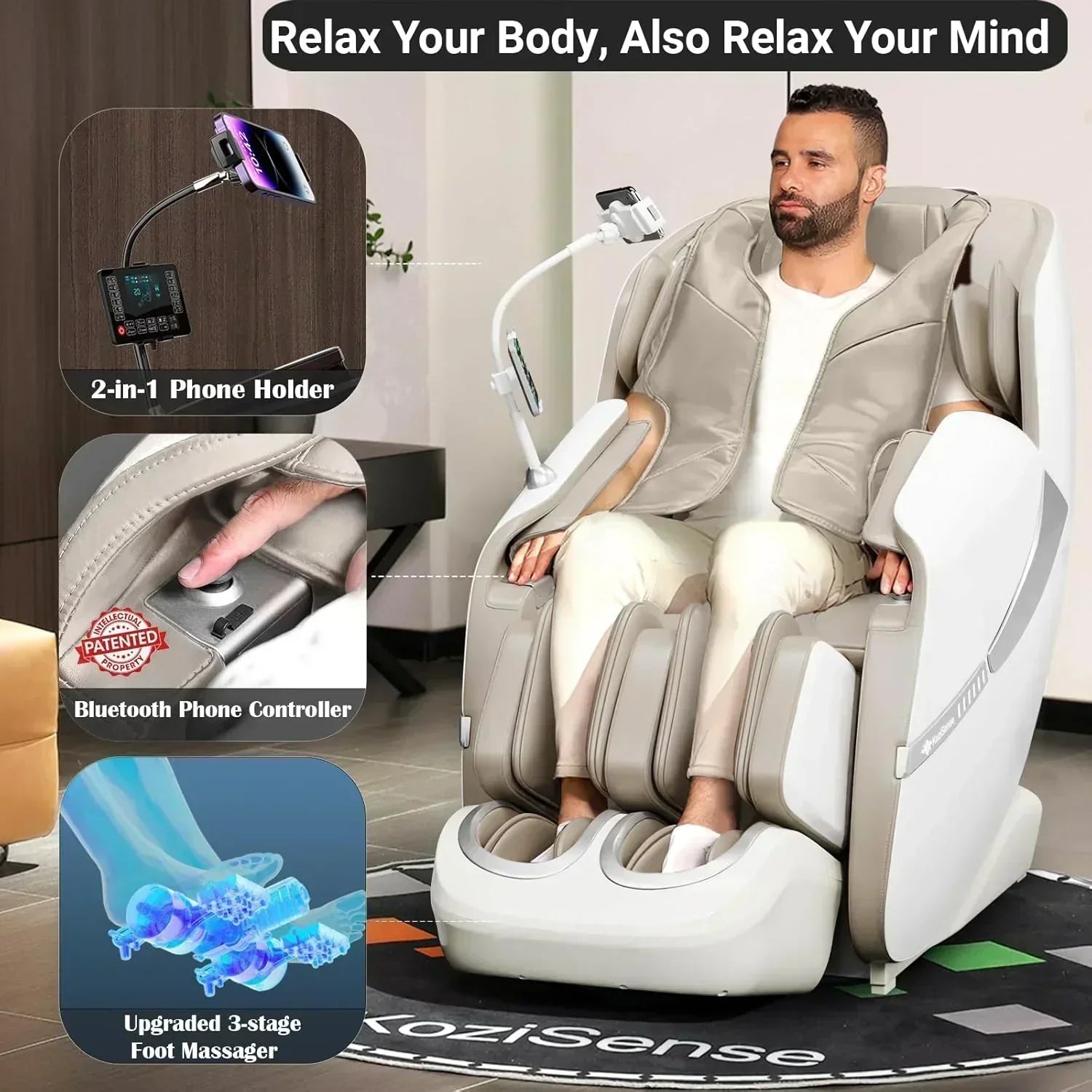 2025 Massage Chair Full Body Zero Gravity SL-Track Shiatsu Massage Recliner Chair with Heat wourant