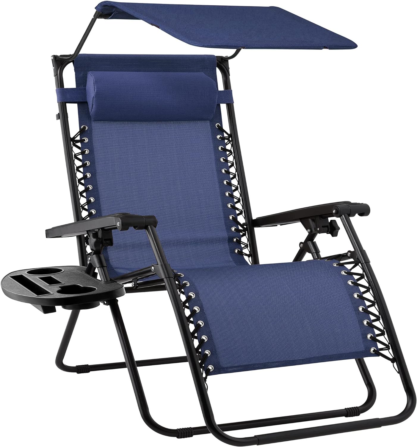 Best Choice Products Folding Zero Gravity Recliner Patio Lounge Chair Adjustable Canopy Shade wourant