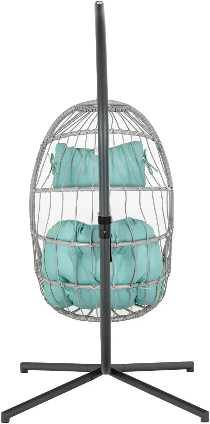Yechen Indoor Outdoor Egg Hanging Chair Stand Patio Wicker Swing Egg Chair Swinging Chair wourant