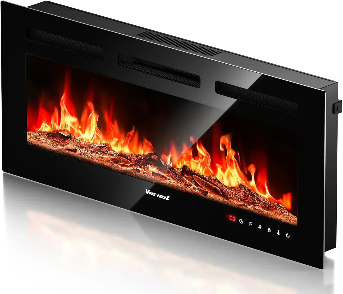 Electric Fireplace 60Inch Wall Mounted Electric Fireplace Heater with Timer Inserts TV Stand wourant
