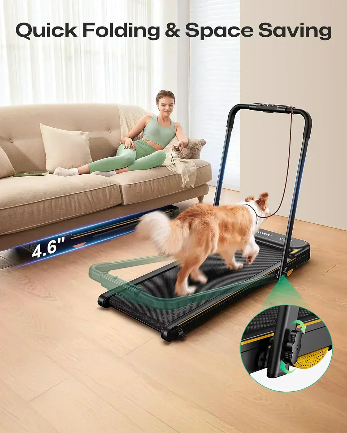 Urevo Strol 2E Smart 2-in-2 Folding Treadmill Dual LED Display wourant