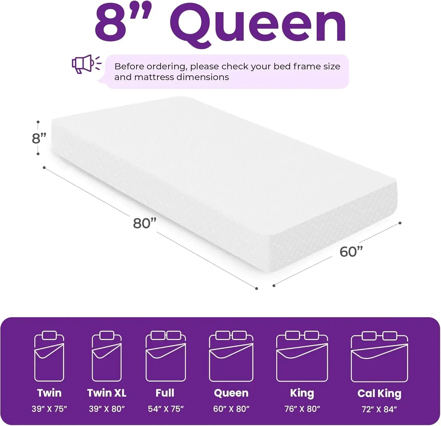 GAESTE 8-inch Fully Cooling Gel Memory Foam Mattress Mattress-in-a-Box wourant