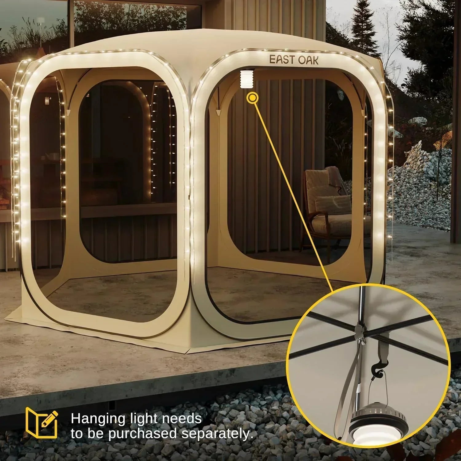 EAST OAK Screen House Tent Pop-Up Portable Screen Room Canopy Instant Screen Tent 10 x 10 FT wourant