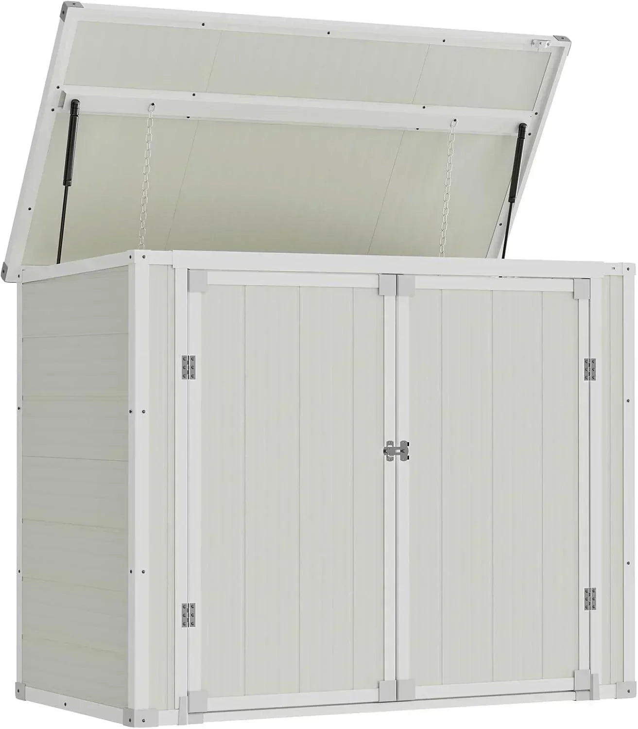 Amopatio 41 Cu Ft Horizontal Outdoor Storage Shed Resin Trash Can Storage Resin Shed Garden Tools wourant