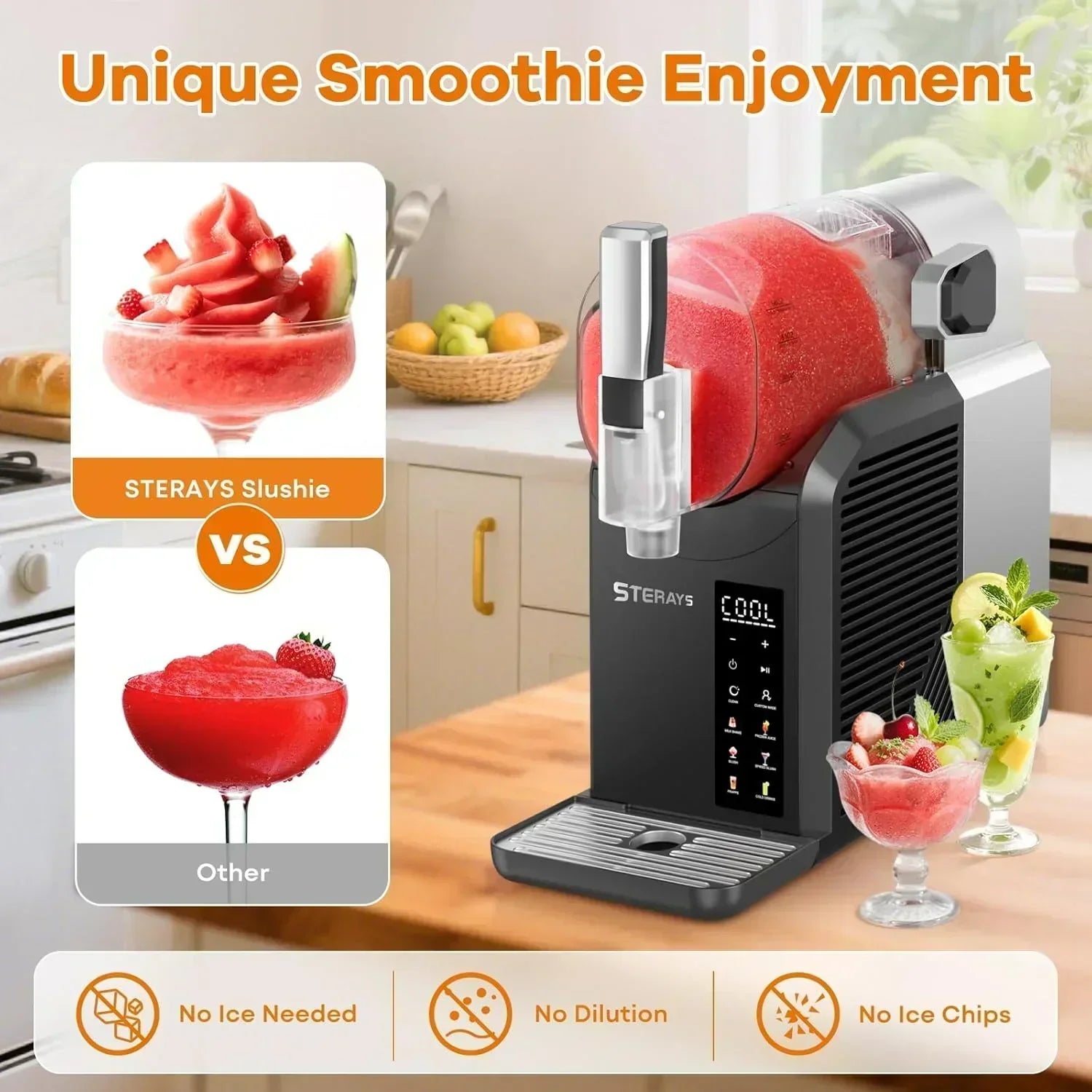 Ninja SLUSHi with RapidChill Technology 88 oz. Frozen Drink Slushie Machine 5 Preset Programs wourant