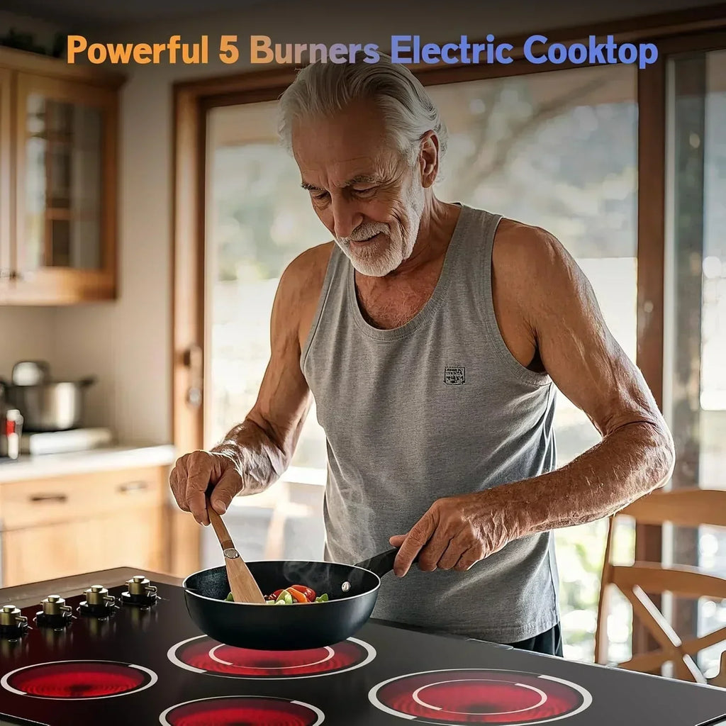 Electric Cooktop 30 Inch - 5 Burners Built-in Ceramic Cooktop 30" Electric Stove Top wourant