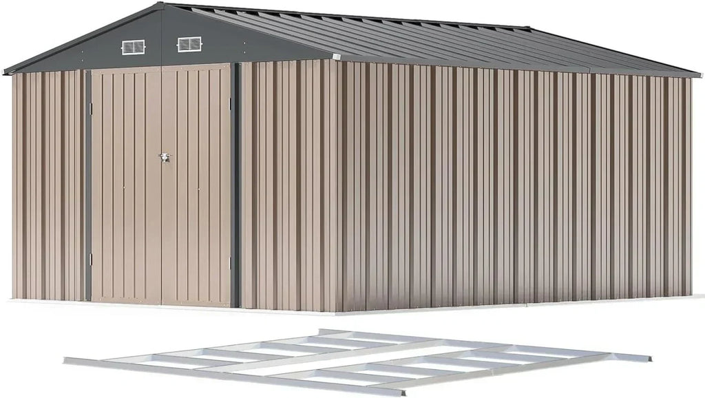 Patiowell 5x3 FT Outdoor Storage Shed Tool Shed with Sloping Roof and Lockable Door Metal Shed wourant