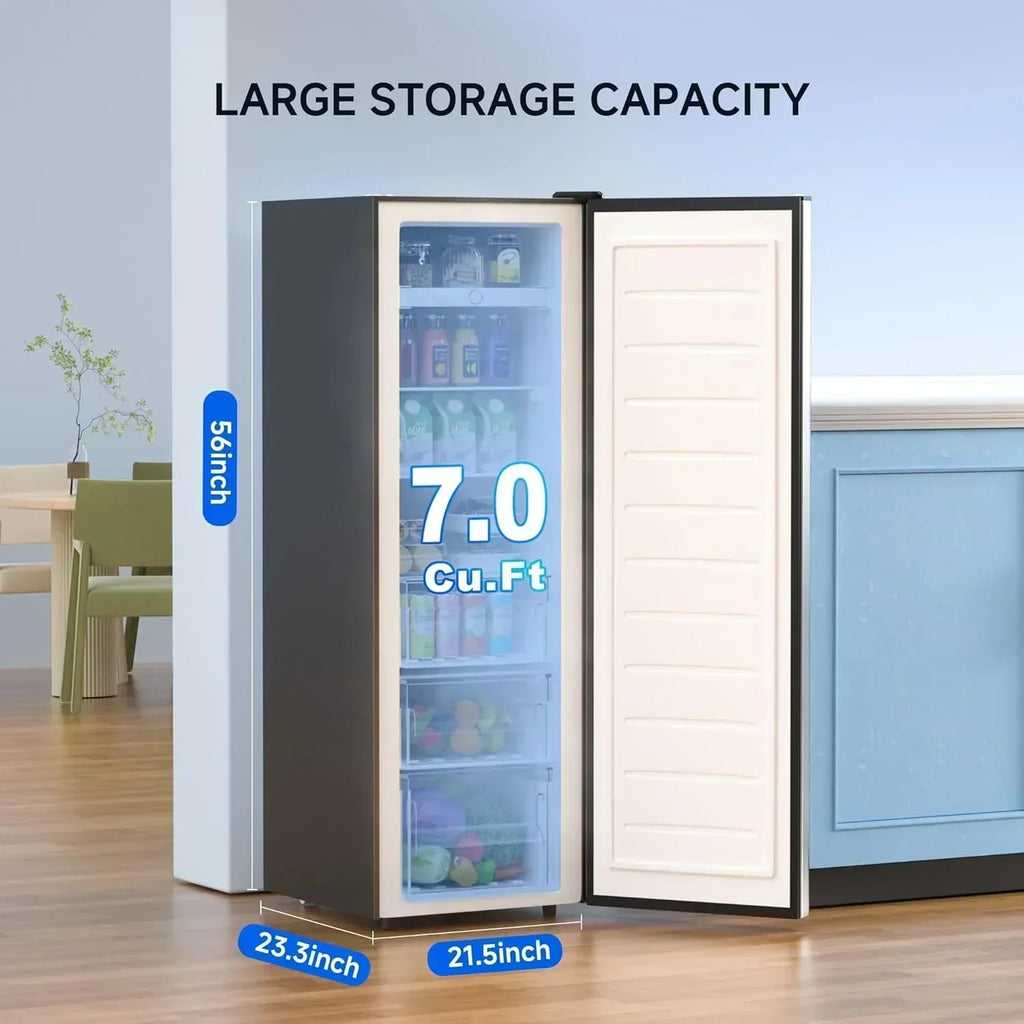 BANGSON Upright Freezer 7.0 Cu.ft Stand Up Freezer Convertible Upright Freezer/Refrigerator wourant