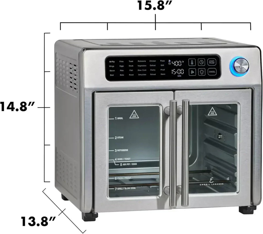 Emeril Lagasse 26 QT Extra Large Air Fryer Convection Toaster Oven with French Doors wourant