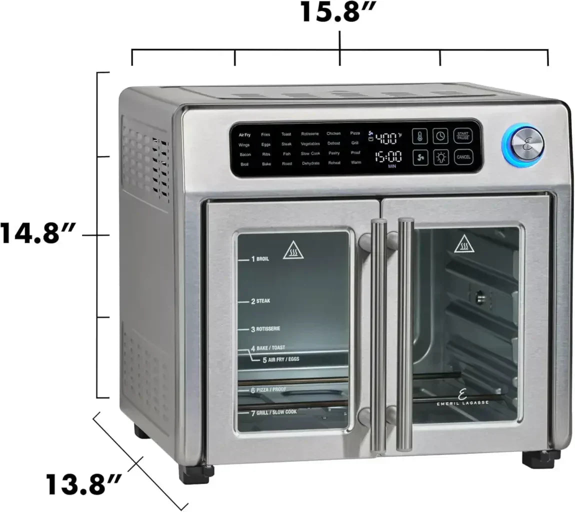 Emeril Lagasse 26 QT Extra Large Air Fryer Convection Toaster Oven with French Doors wourant
