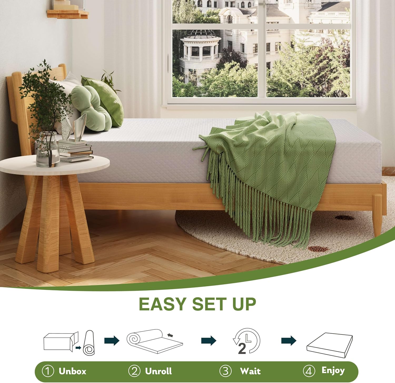 8-inch double mattress with memory foam for medium firm support wourant