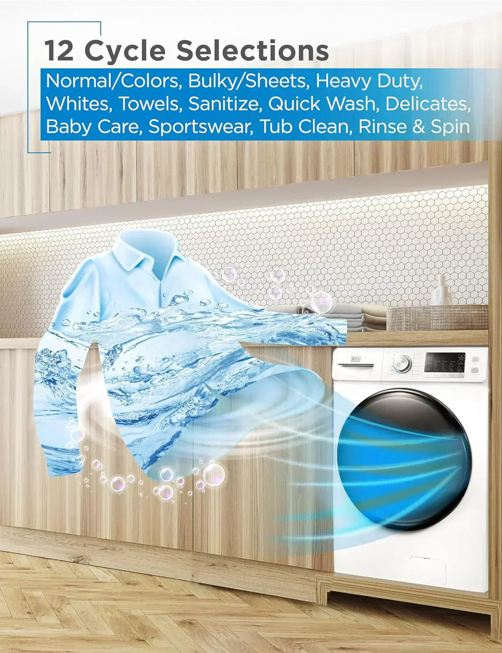 Portable Washer 6.6 lb. Capacity Washing Machine for Homes & Apartments 5 Wash Cycles wourant