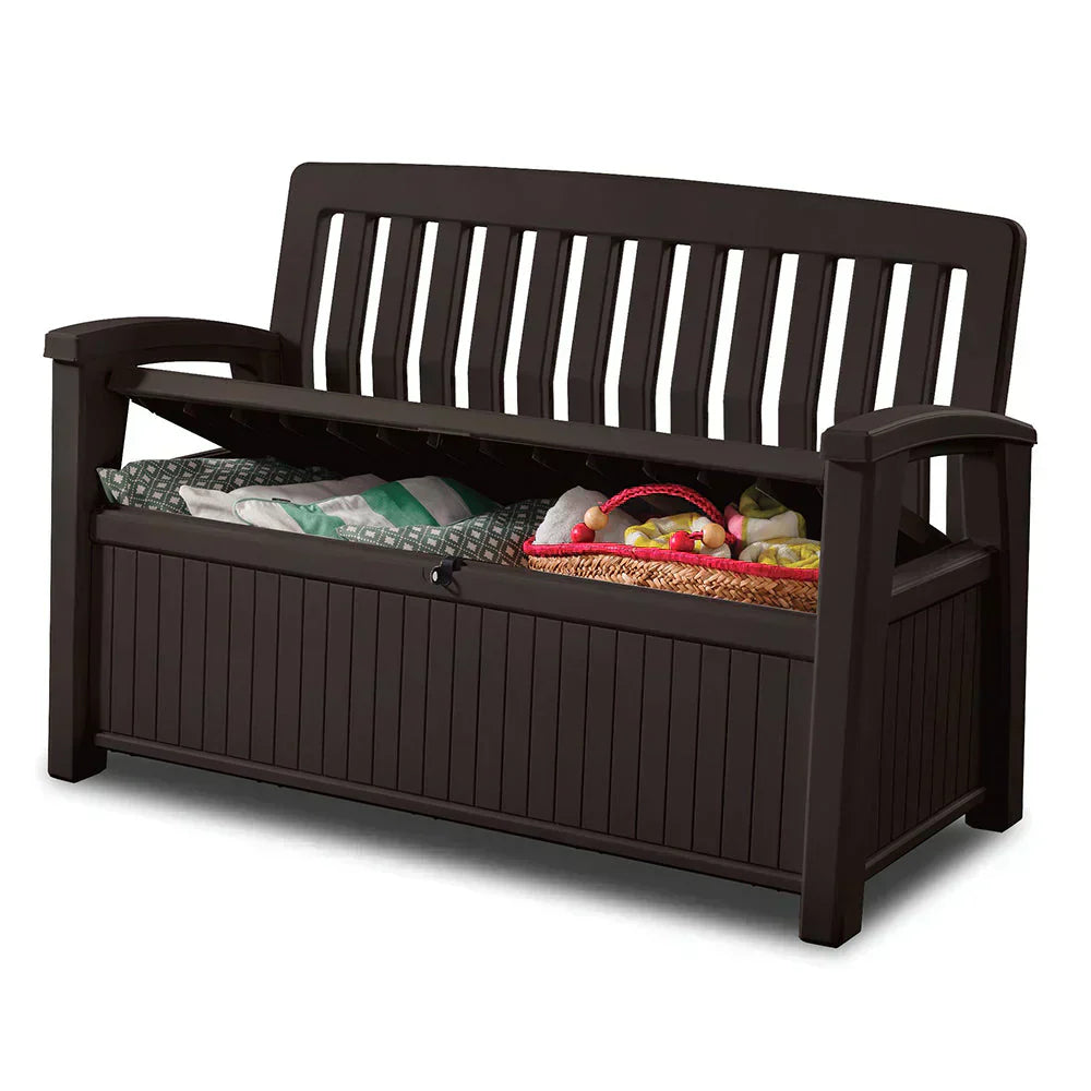 Patio Bench 227 Litre Espresso Brown Seat Chest wourant