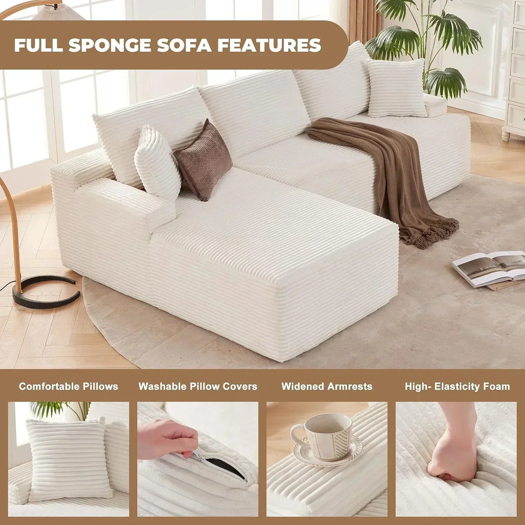 110-inch cloud sofa boneless sofa in the living room modular sofa with deep seats wourant
