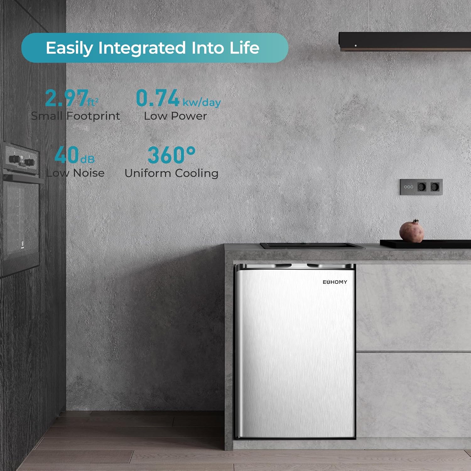 Upright freezer 3.0Cubic Feet Single Door Compact Mini Freezer with Reversible Door Small freezer wourant