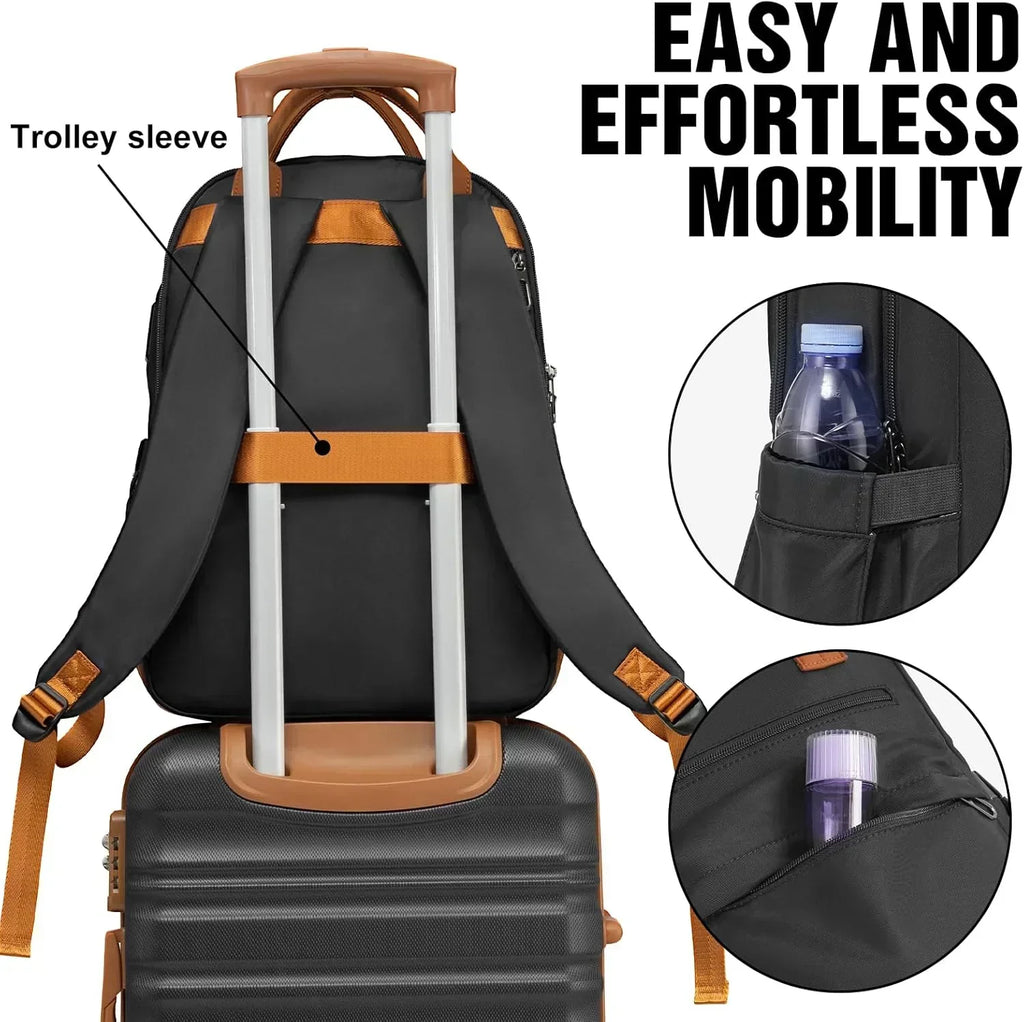 LONG VACATION 6 Piece Luggage Set Carry on Suitcase with ABS+PC hardshell Spinner Wheels wourant
