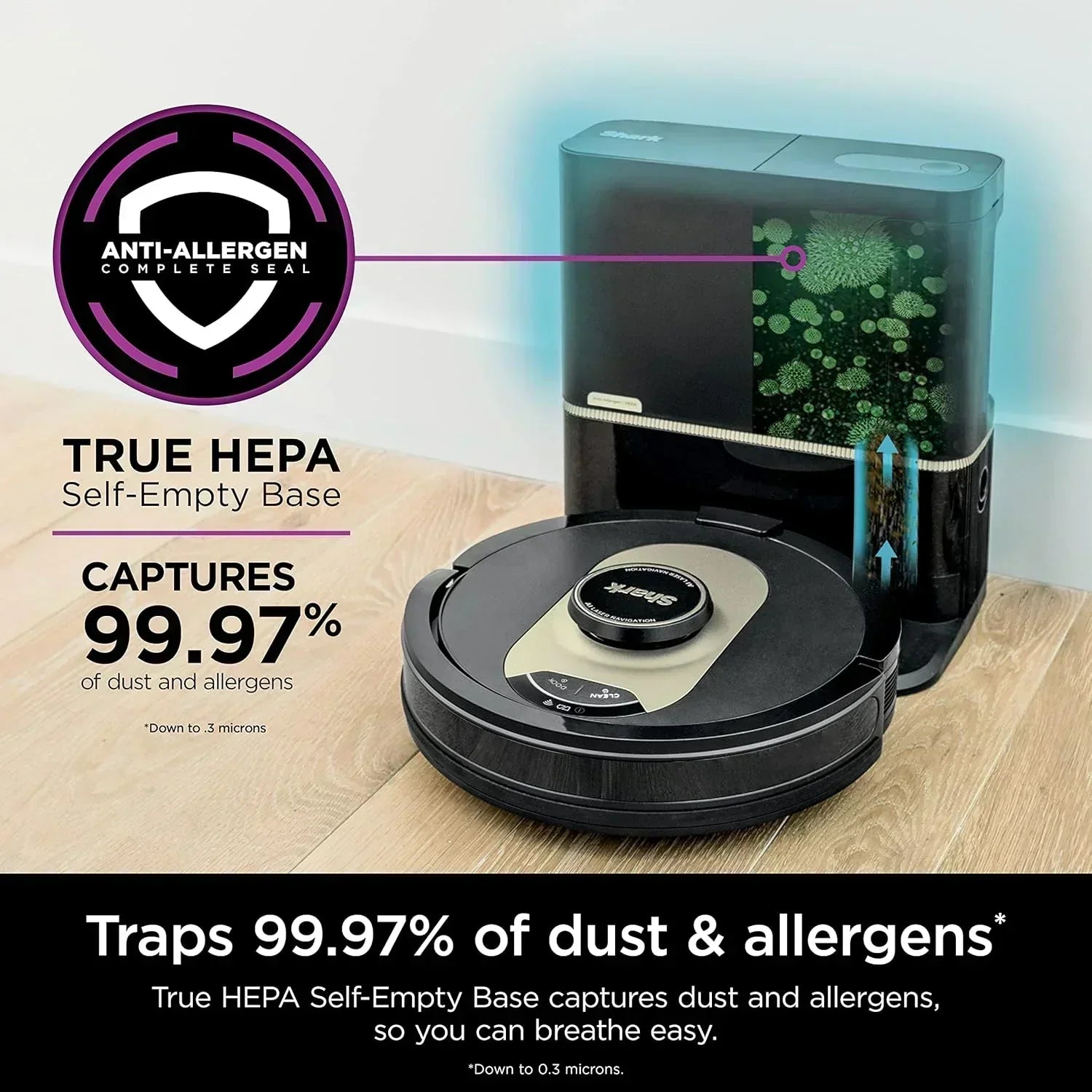 AI Robot Vacuum with XL HEPA Self-Empty Base Bagless 60-Day Capacity LIDAR Navigation wourant