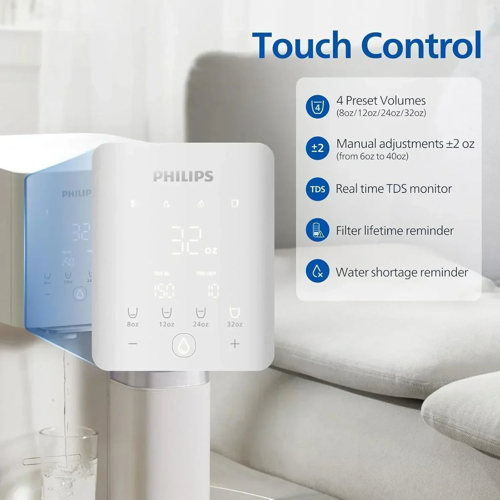 Reverse osmosis water filter countertop Philips 5-inch water filtration system purifier wourant