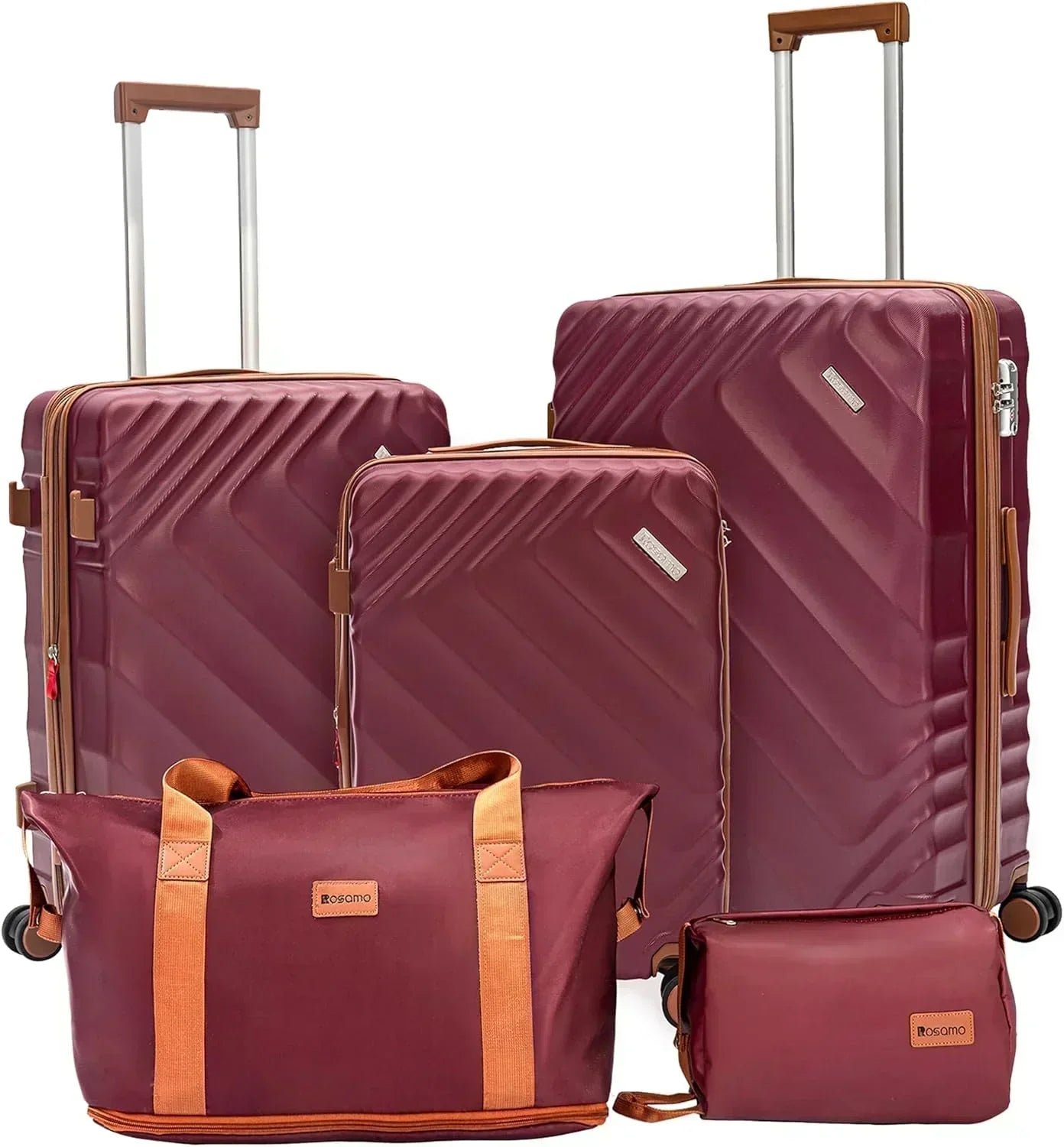 5 piece luggage set expandable suitcase 22x14x9 aviation certified durable waterproof travel set wourant