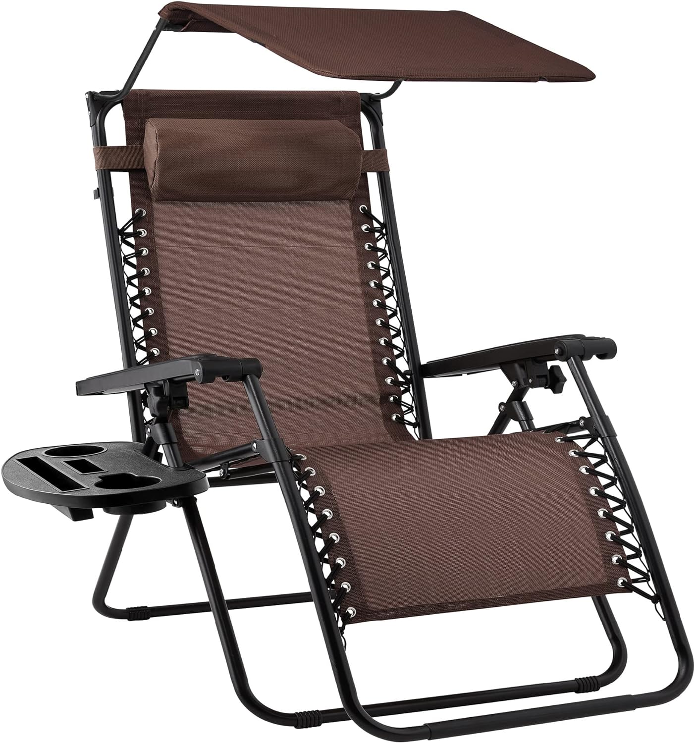 Best Choice Products Folding Zero Gravity Recliner Patio Lounge Chair Adjustable Canopy Shade wourant