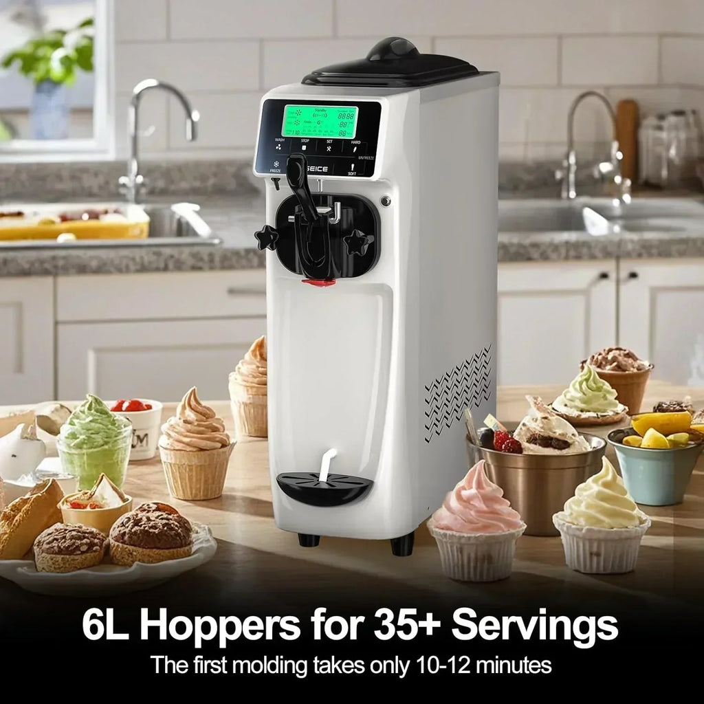 Soft Serve Ice Cream Machine 3.2 Gallons Ice Cream Maker Machine Single Flavor Ice Cream Machine wourant