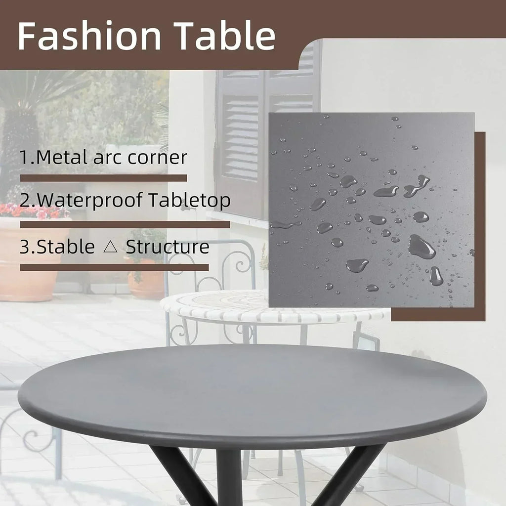 Shintenchi 3 Pieces Patio Bistro Sets Outdoor Textilene Fabric Conversation Bistro Set wourant