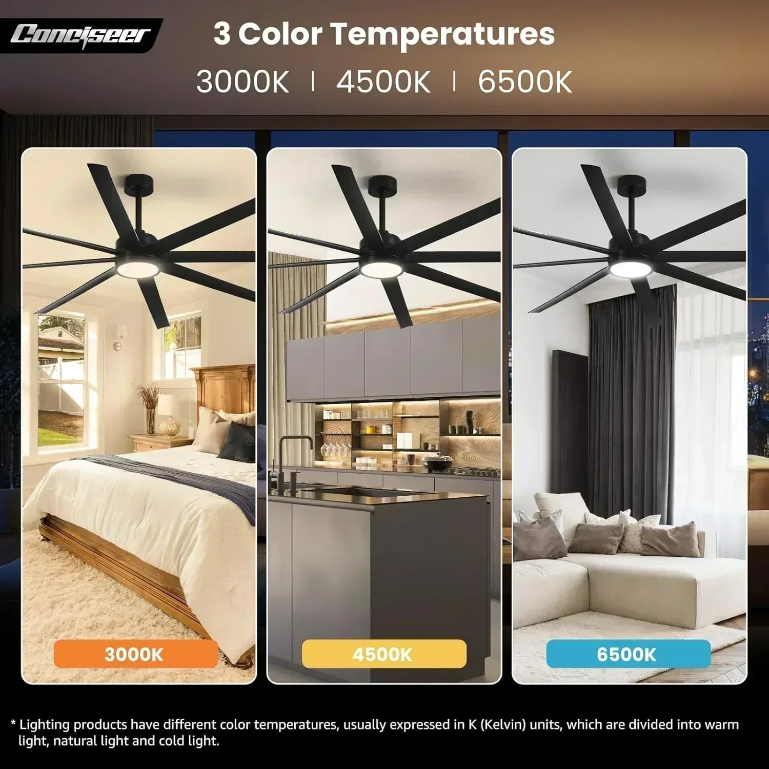 Modern ceiling fan 72 inch bedroom living room library cafe outdoor/industrial wourant