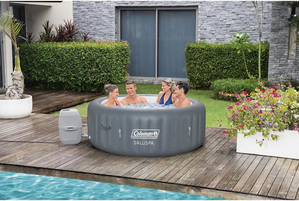 Bestway Palm Springs 4 to 6 Person EnergySense Smart AirJet Plus Inflatable Hot Tub Outdoor Spa wourant