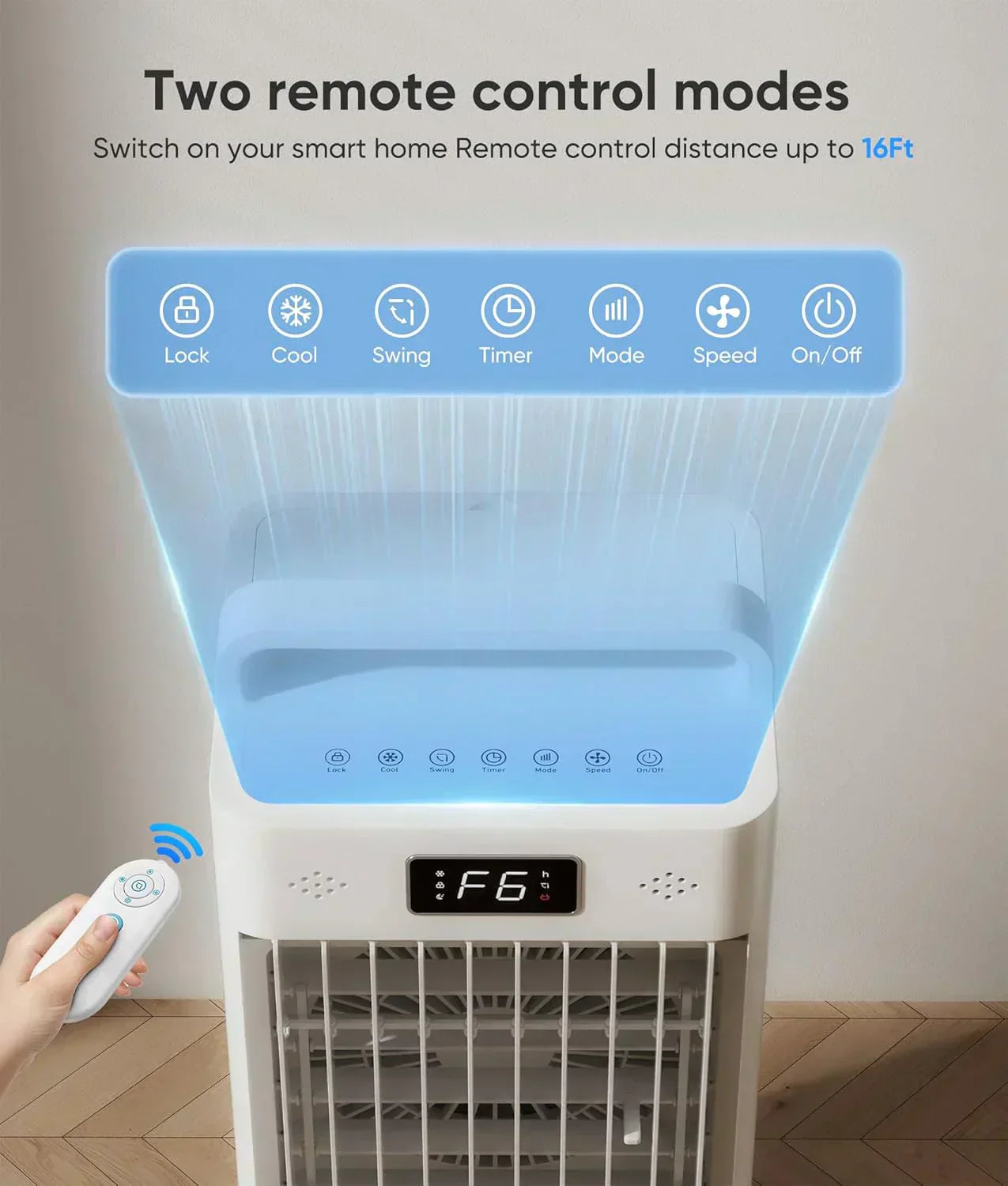 Windowless Portable Air Conditioners Evaporative Air Cooler 3 Modes & 3 Speeds 12H Timer wourant
