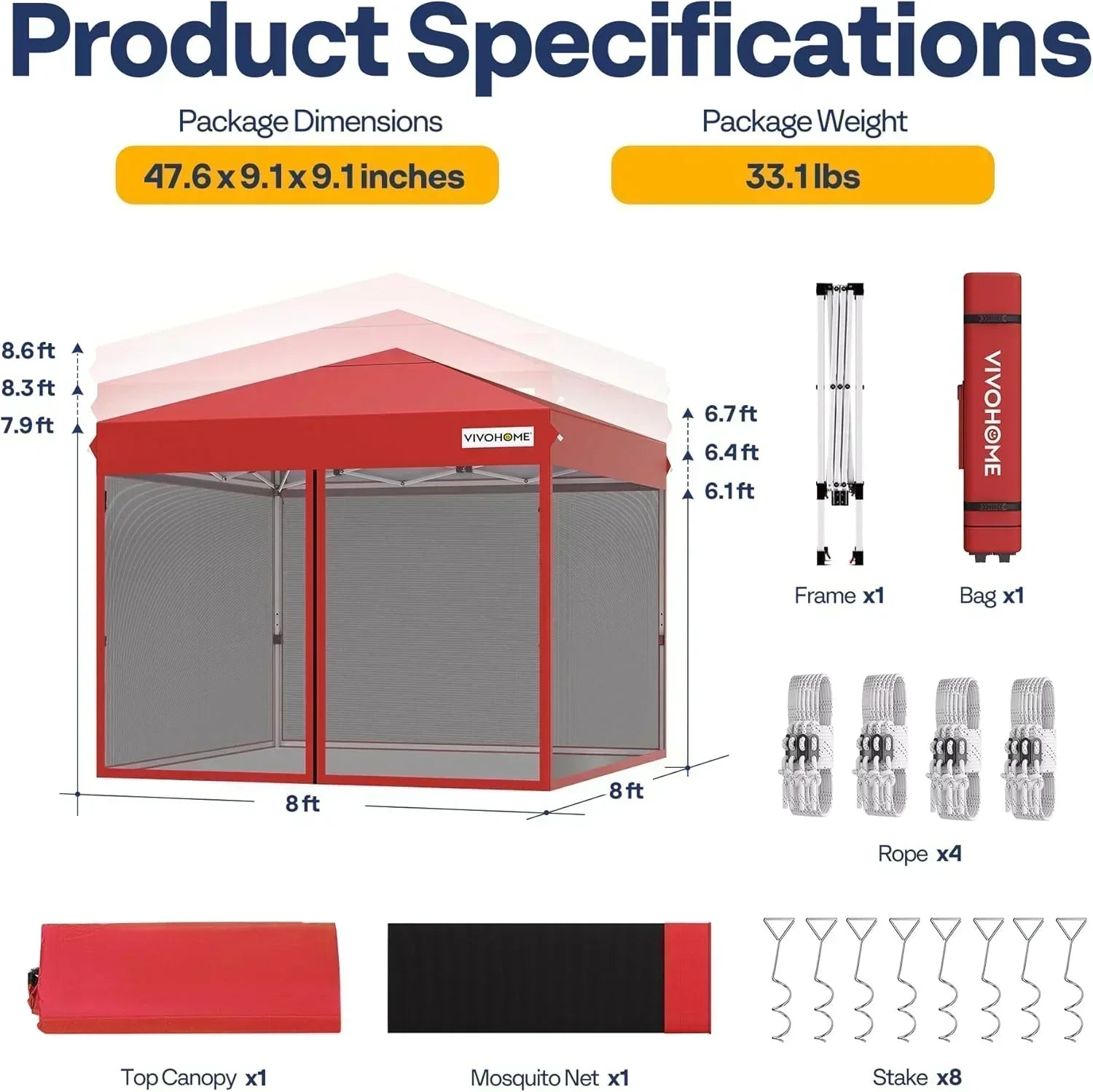 10x10ft Easy Pop-Up Canopy Outdoor Screen Tent with Mosquito Netting 2 Zipper Doors Roller Bag wourant