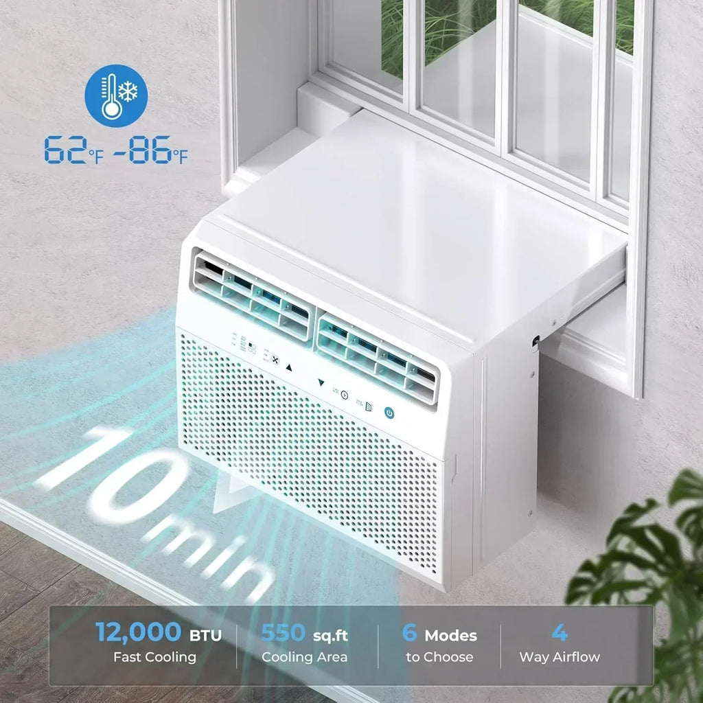 Antarctic Star U-Shaped Air Conditioner Window 12000BTU Ultra Quiet Window Air Conditioner Cools wourant