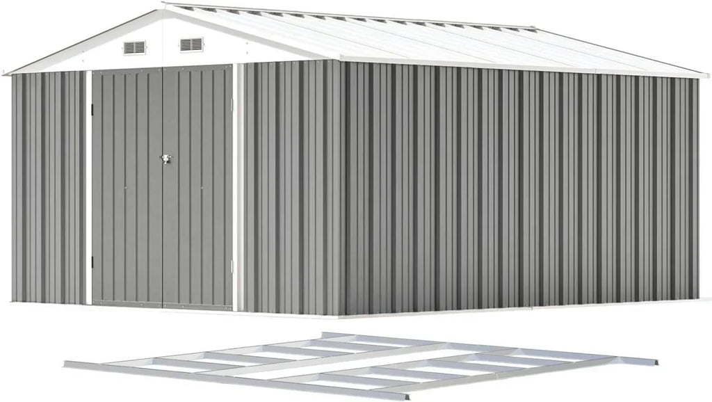 Patiowell 5x3 FT Outdoor Storage Shed Tool Shed with Sloping Roof and Lockable Door Metal Shed wourant