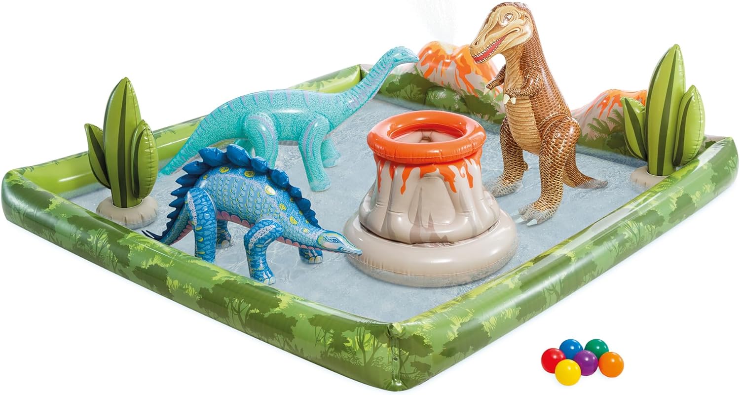 Intex 96" x 78" x 28" Inflatable Jungle Adventure Play Center Spray Kiddie Pool Water Slide wourant