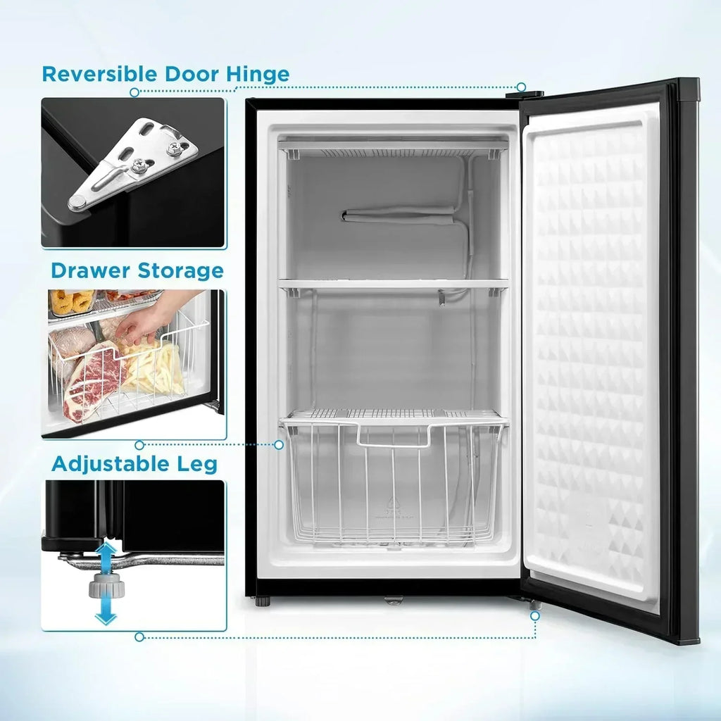 Upright Freezer Large Black 3.0 Cubic Feet wourant