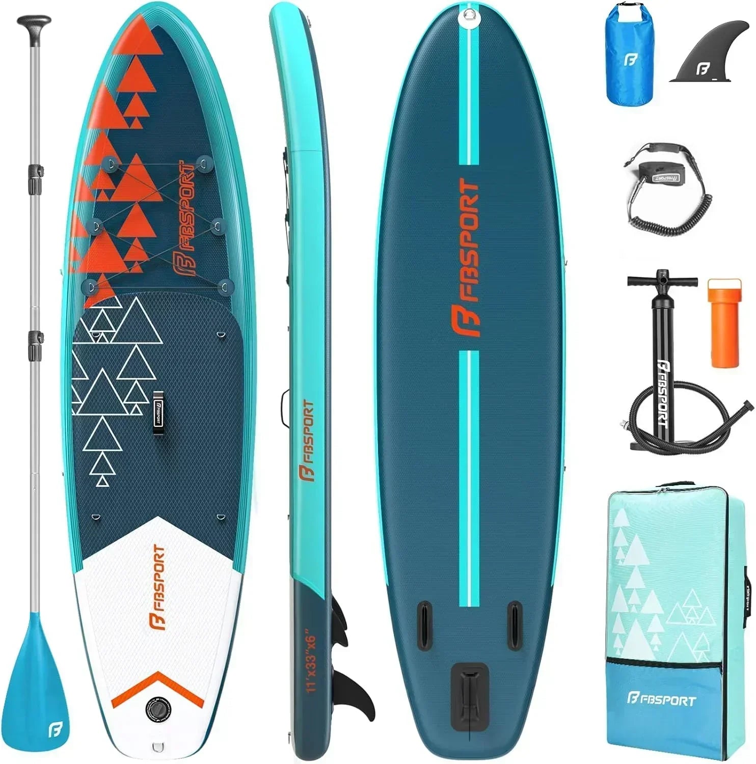 FBSPORT 11' Premium Stand Up Paddle Board Yoga Board with Durable SUP Accessories Carry Bag wourant